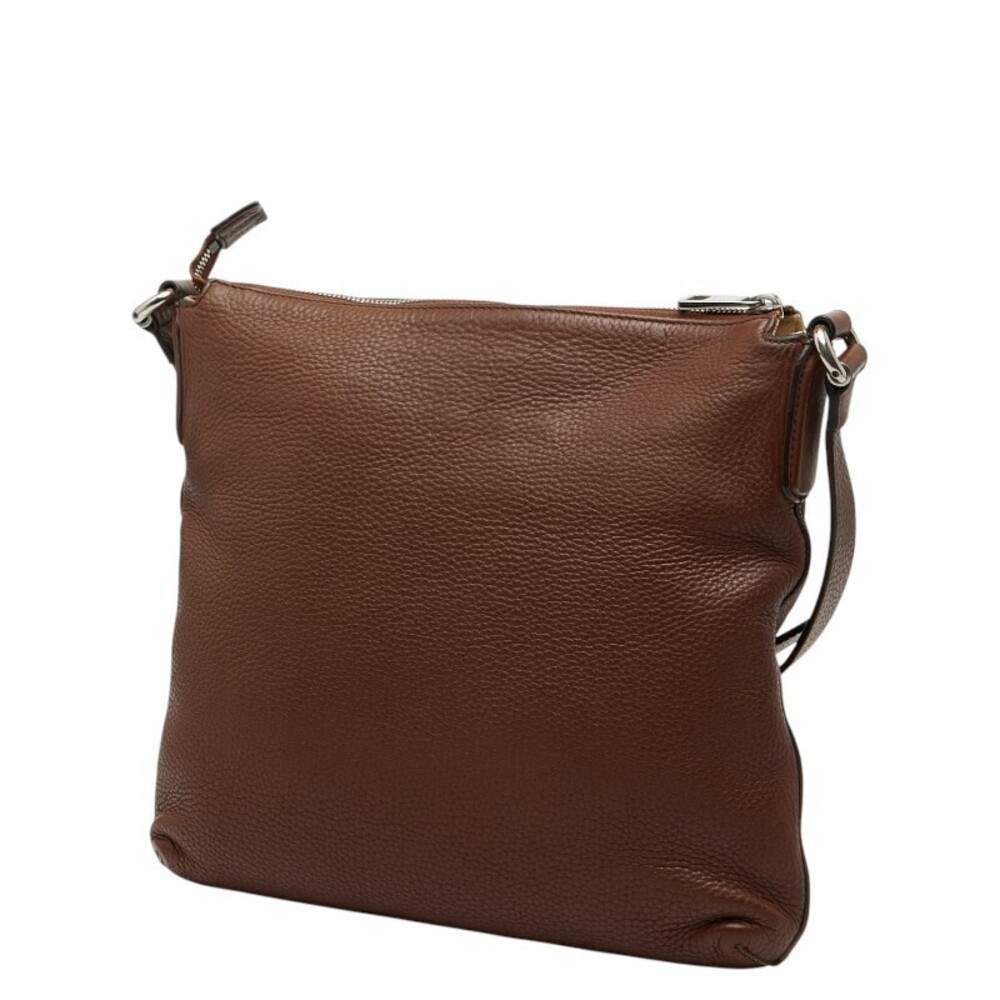 Gucci Shoulder Interlocking GG Crossbody Leather Bag Brown